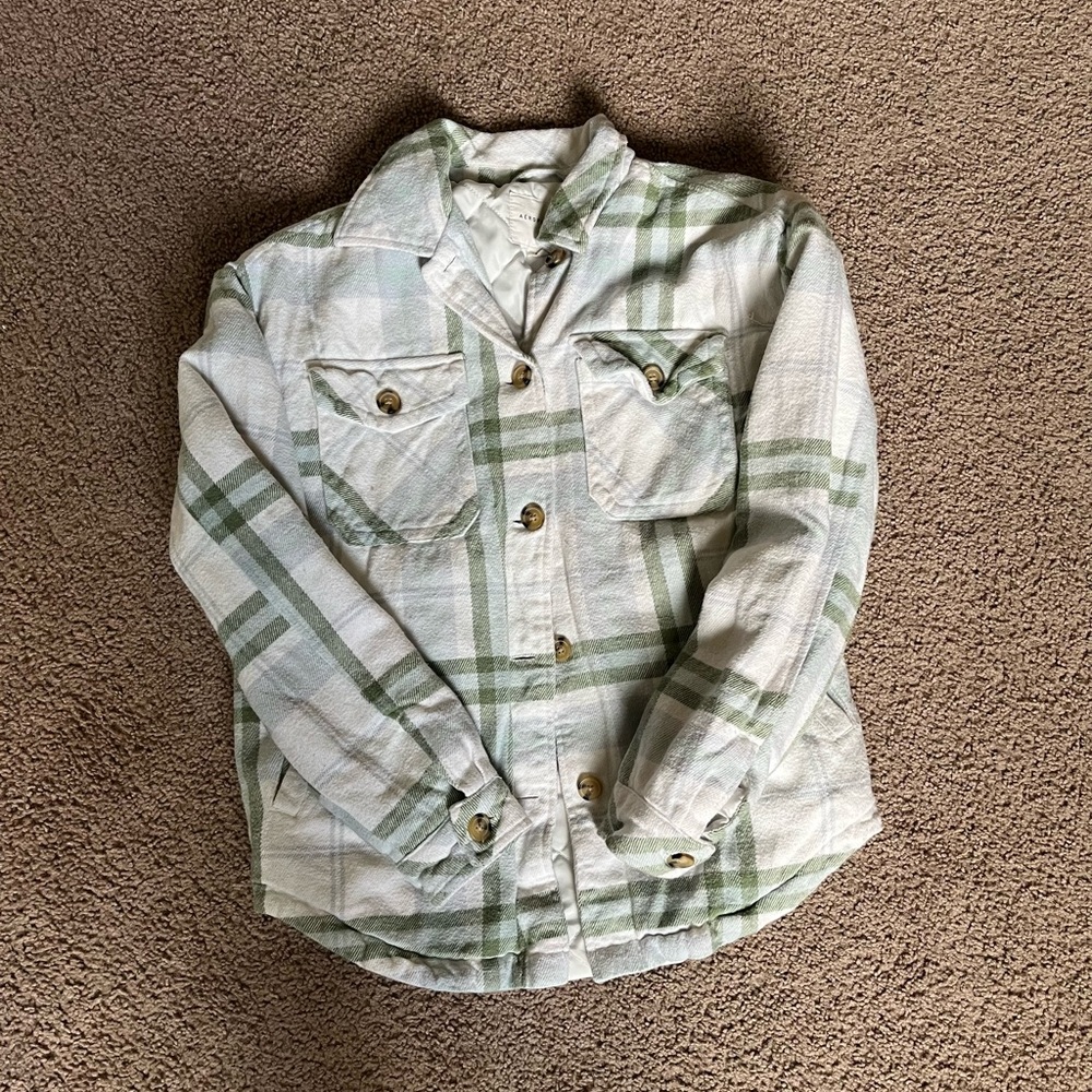 Green flannel jacket